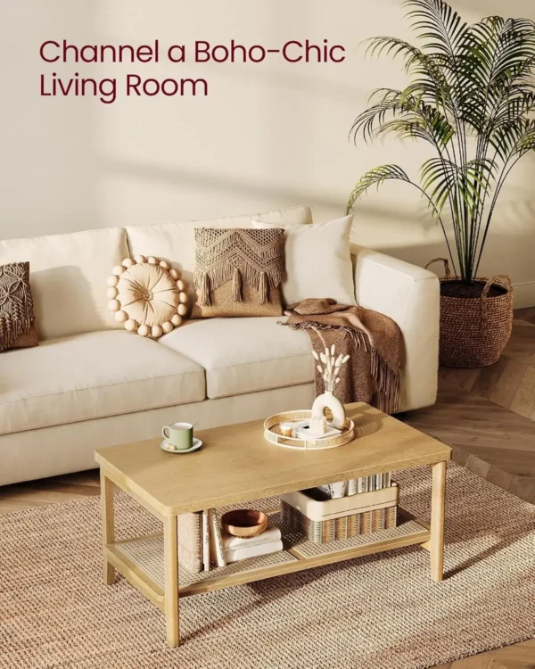2Tier Coffee Table for Living Room Living Room Table Rectangular Center Table - Image 5