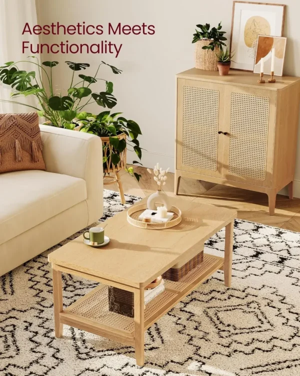 2Tier Coffee Table for Living Room Living Room Table Rectangular Center Table - Image 4